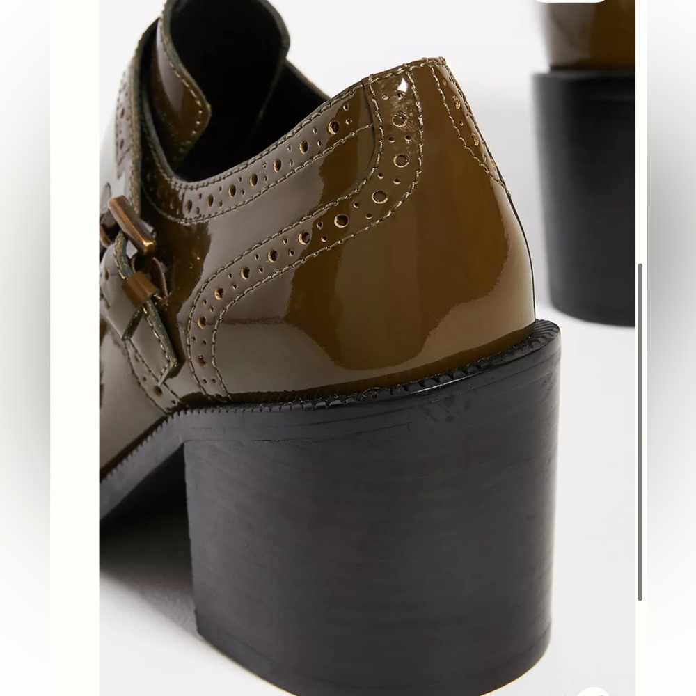 Jeffrey  Campbell Monk Heeled Shooties, in Olive Patent, Size 8/39.  EUC. - Picture 3 of 16